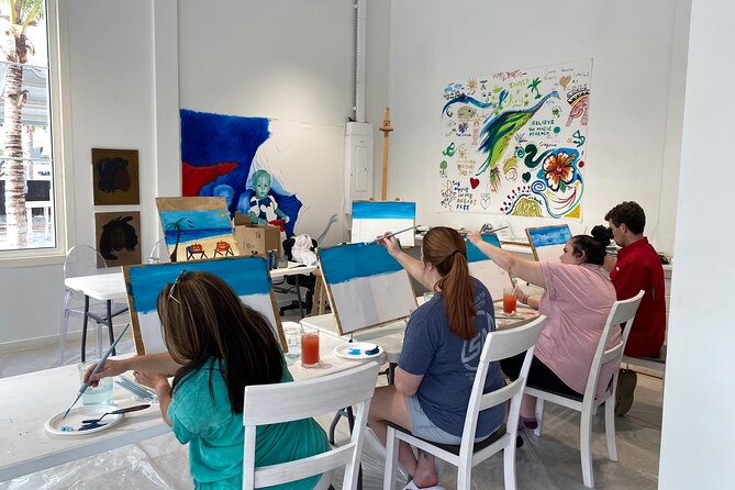 Paint and Sip at the Gallery and Wine Bar - Learning From a Bahamian Artist