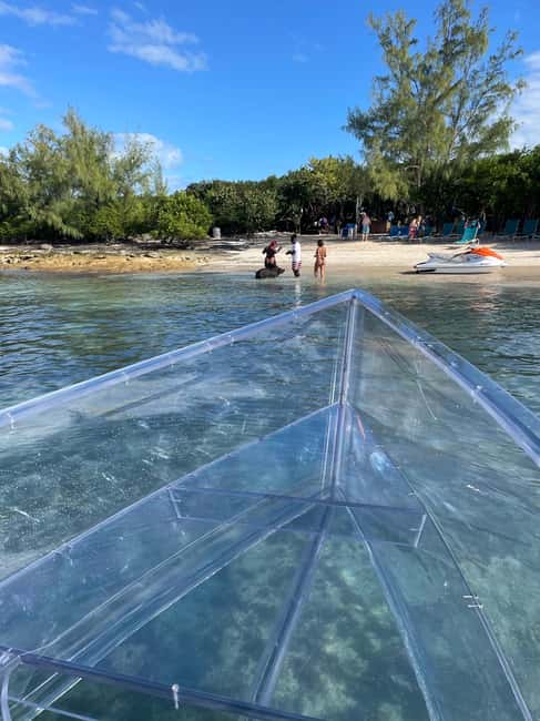 The Clear Boat Experience Bahamas drinks and snacks included - Looking through the clear boat floor